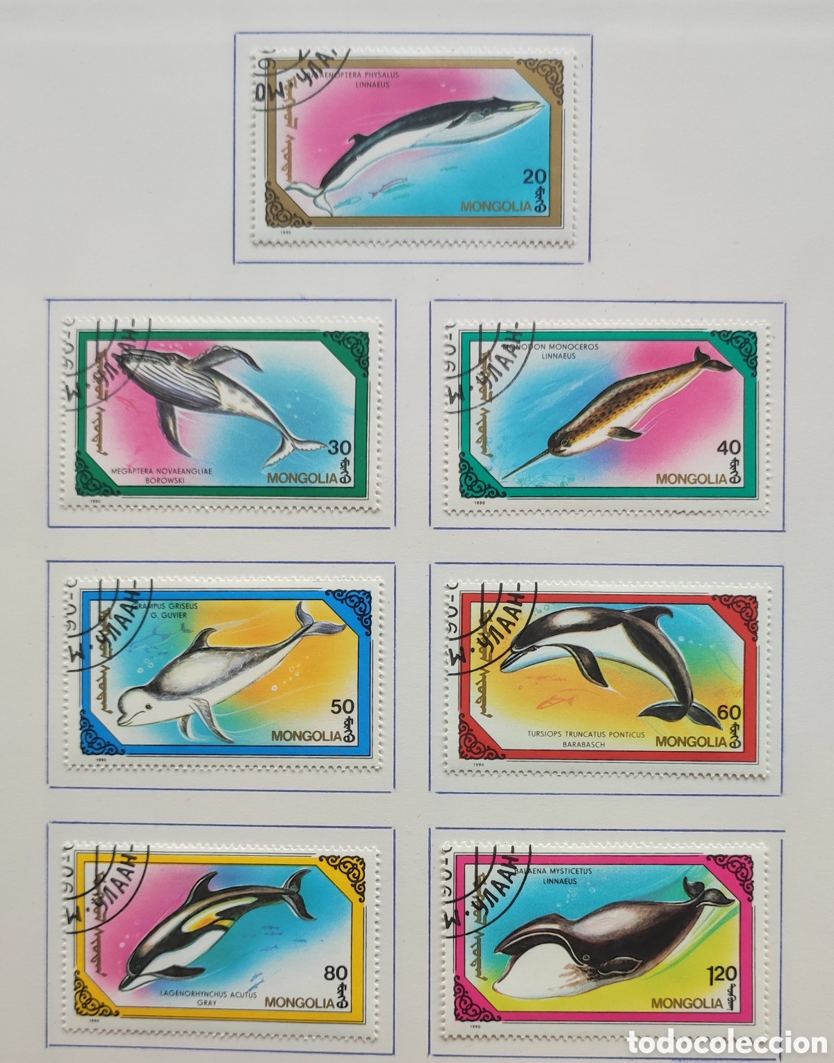 Sellos: Mongolia. 1990. Mam&iacute;feros marinos - Foto 1