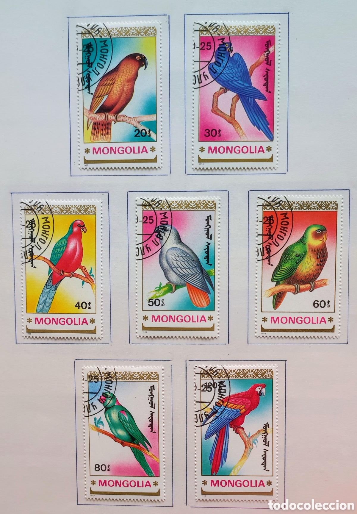 Sellos: Mongolia. 1990. Aves - Foto 1