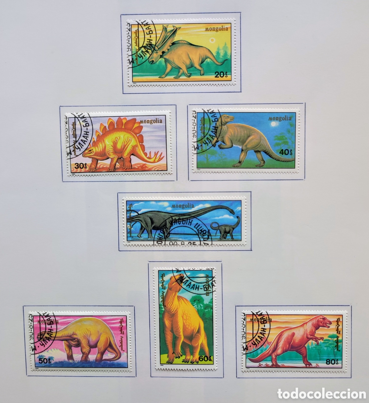 Sellos: Mongolia. 1990. Dinosaurios - Foto 1