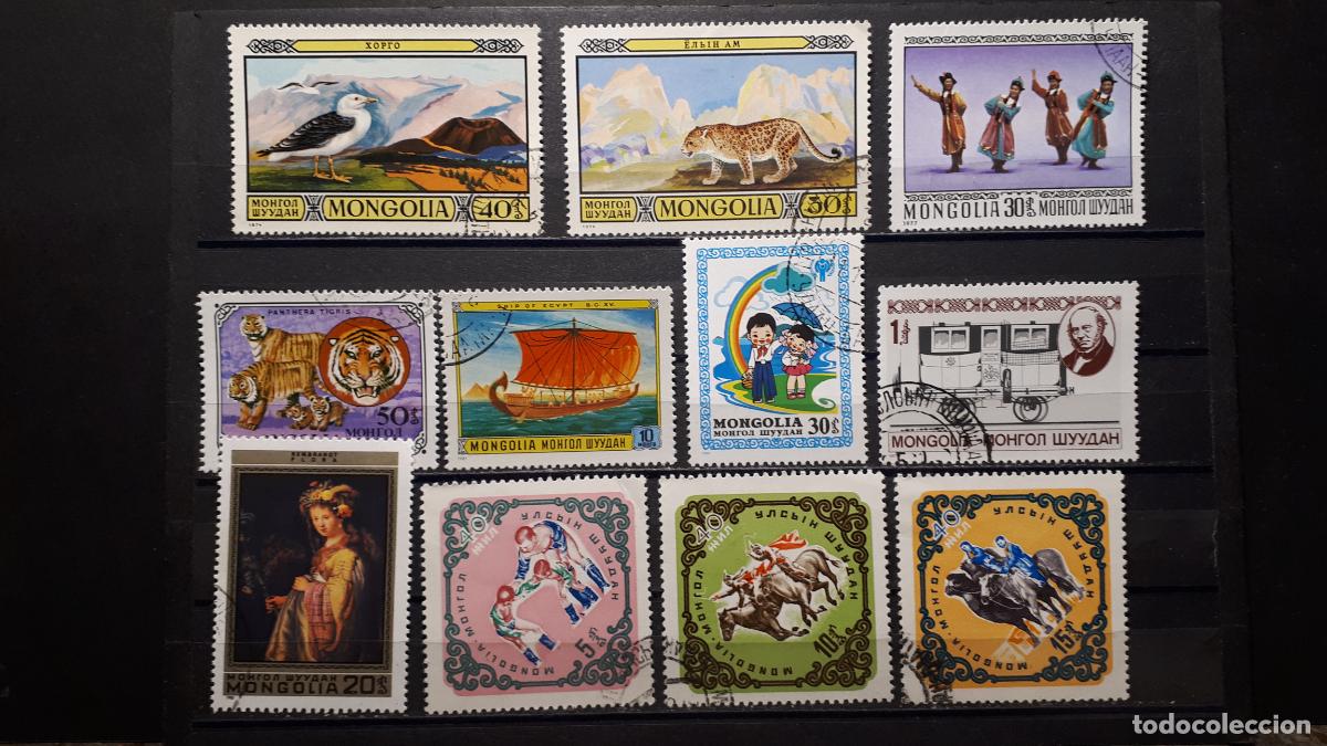 Sellos: MONGOLIA.&bull;. Lote de 11 sellos a catalogar - Foto 1