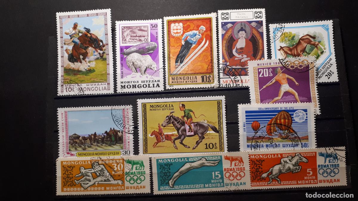 Sellos: MONGOLIA.&bull;. Lote de 12 sellos a catalogar - Foto 1