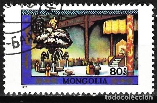 Sellos: Mongolia 1990 - Mi 2156 - YT 1757 - La Corte Real - Foto 1