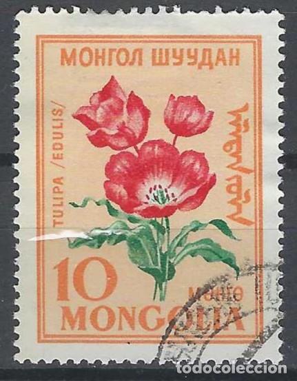 Sellos: MONGOLIA 1960 - FLORA, TULIP&Aacute;N BAKER - USADO - Foto 1