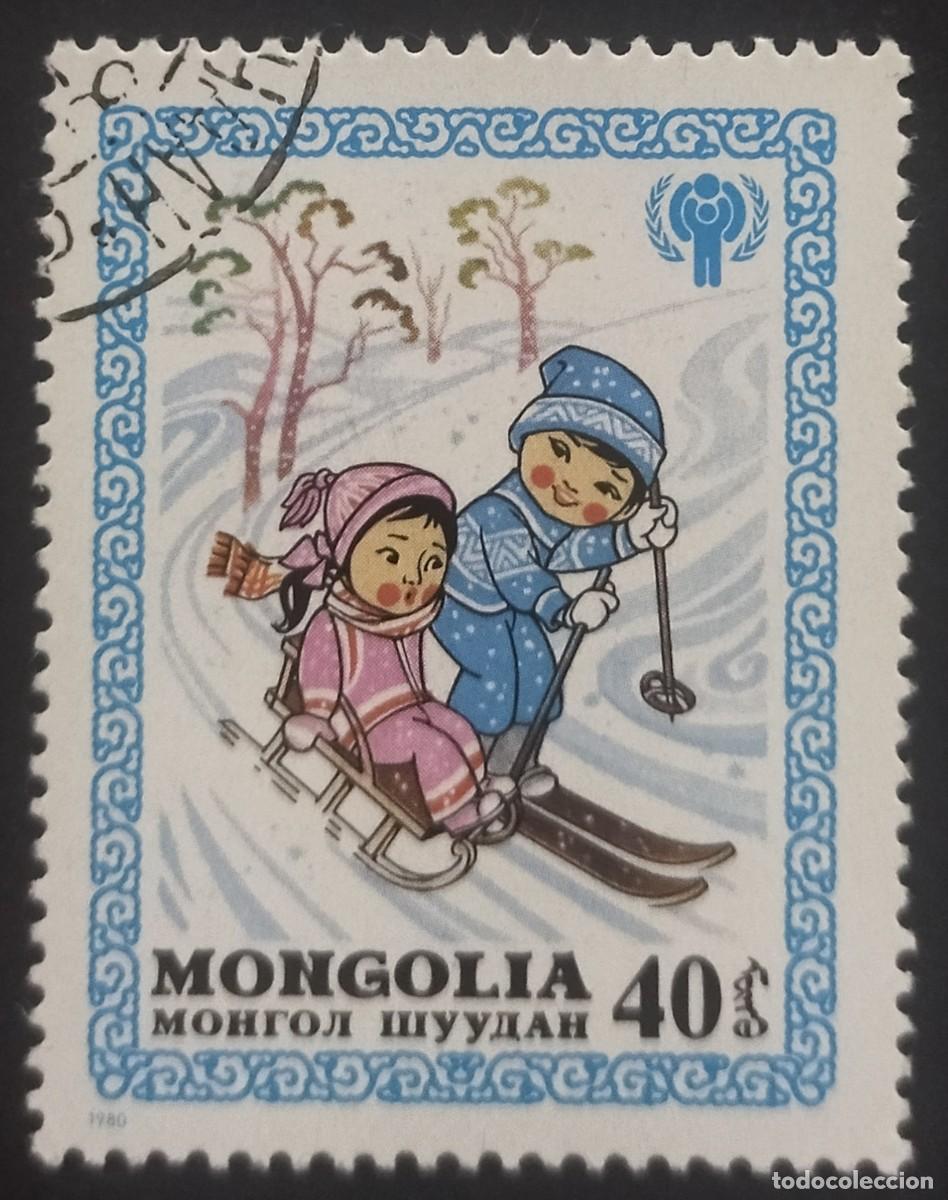 Sellos: MONGOLIA 1980 A&ntilde;o internacional del ni&ntilde;o. USADO. - Foto 1