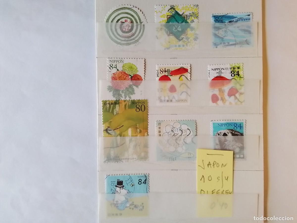 Sellos: ASIA JAP&Oacute;N 10 SELLOS USADOS DIFERENTES