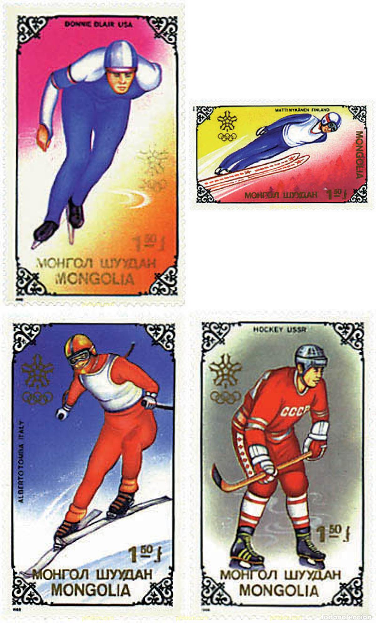 Sellos: 72448 MNH MONGOLIA 1988 MEDALLISTAS DE LOS 15 JUEGOS OLIMPICOS DE INVIERNO. CALGARY 1988