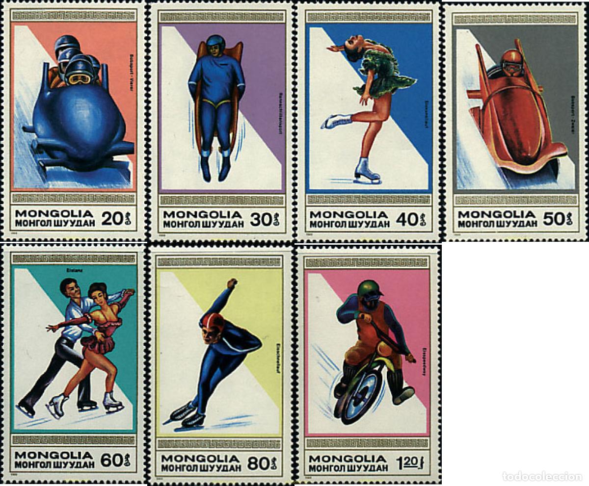 Sellos: 44552 MNH MONGOLIA 1989 DEPORTES DE INVIERNO