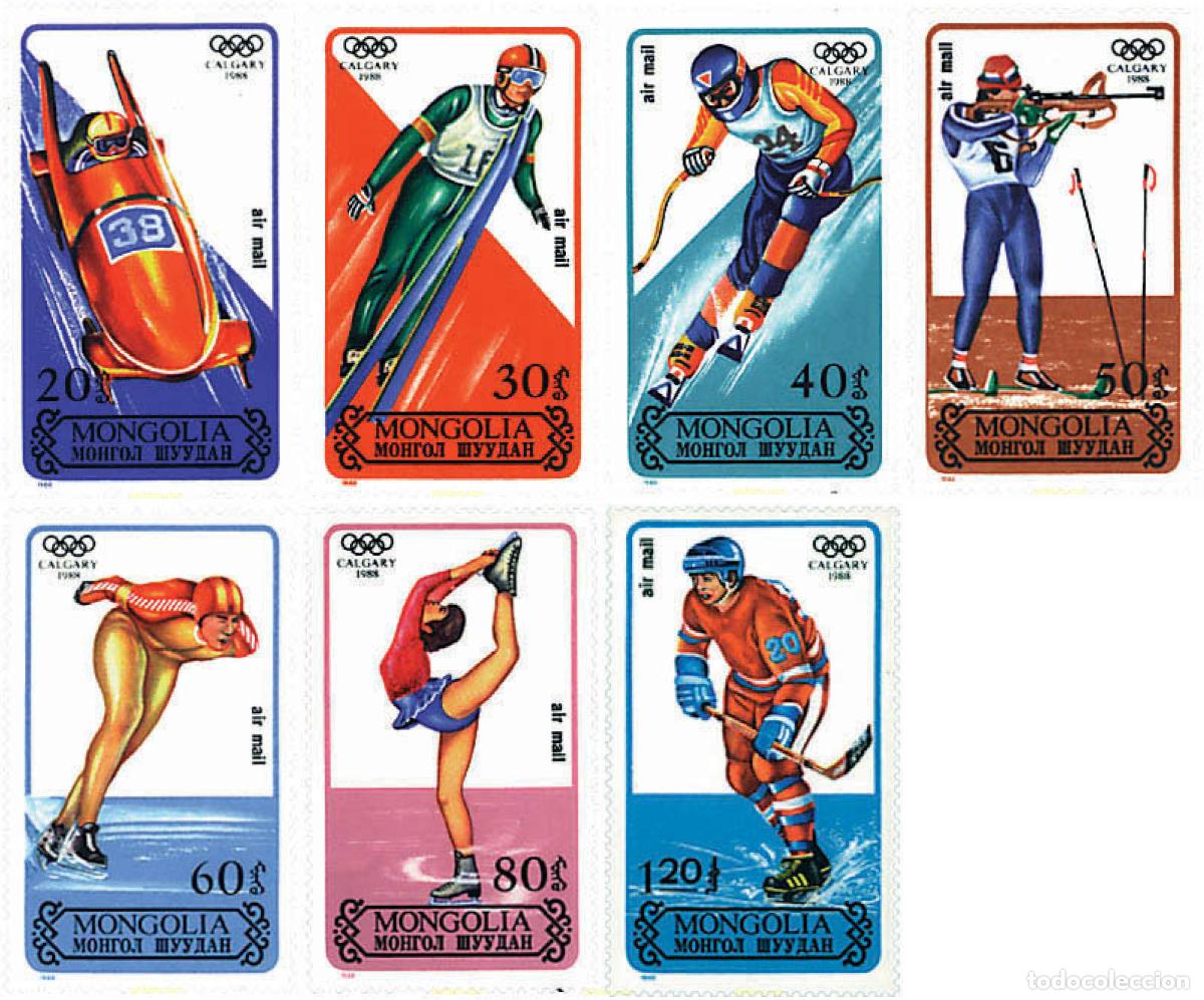 Sellos: 71384 MNH MONGOLIA 1988 15 JUEGOS OLIMPICOS INVIERNO CALGARY 1988