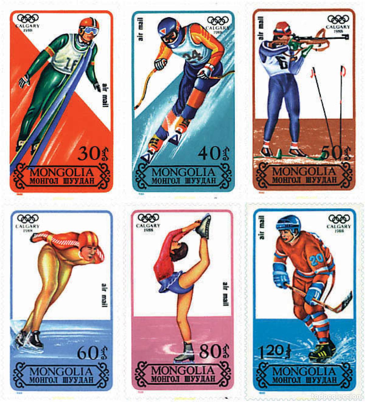 Sellos: 227010 MNH MONGOLIA 1988 15 JUEGOS OLIMPICOS INVIERNO CALGARY 1988