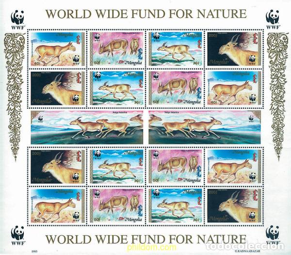 Sellos: 12720 MNH MONGOLIA 1995 PROTECCION DE LA NATURALEZA. ANTILOPE SAIGA