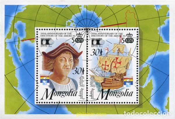 Sellos: 60517 MNH MONGOLIA 1992 500 ANIVERSARIO DEL DESCUBRIMIENTO DE AMERICA