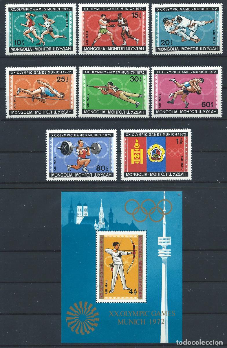 Sellos: Mongolie PA N&deg;17/24 + Bloc 29** (MNH) 1972 - J.O de Munich