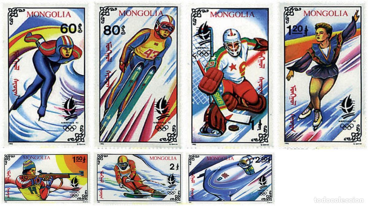 Timbres: 71389 MNH MONGOLIA 1992 16 JUEGOS OLIMPICOS INVIERNO ALBERTVILLE 1992