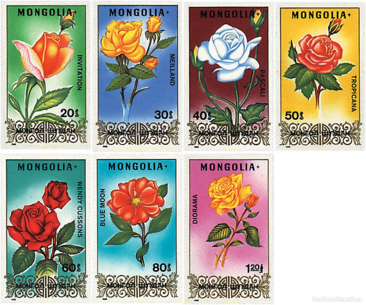 Sellos: 95419 MNH MONGOLIA 1988 ROSAS