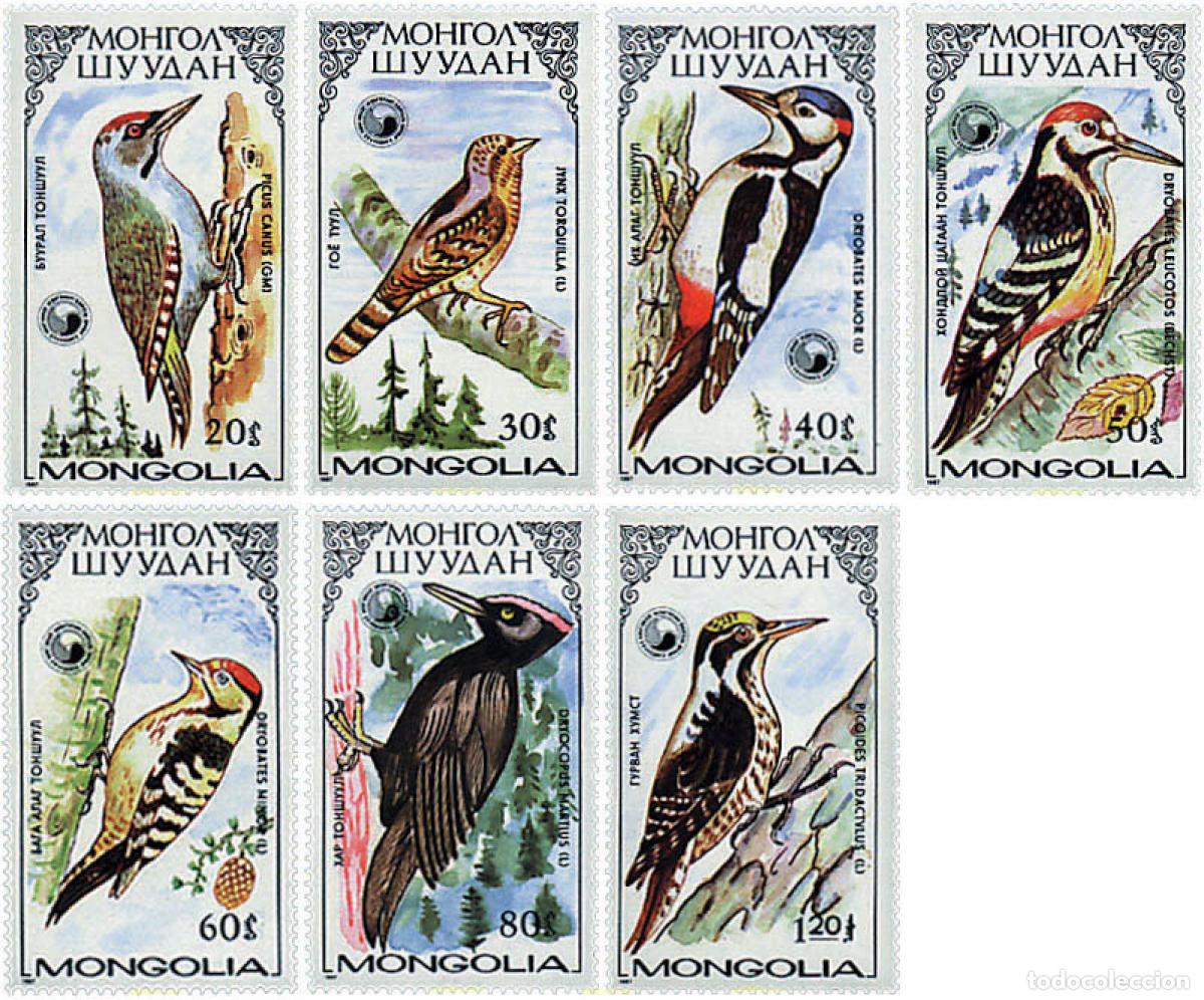 Sellos: 34094 MNH MONGOLIA 1987 PAJAROS TREPADORES