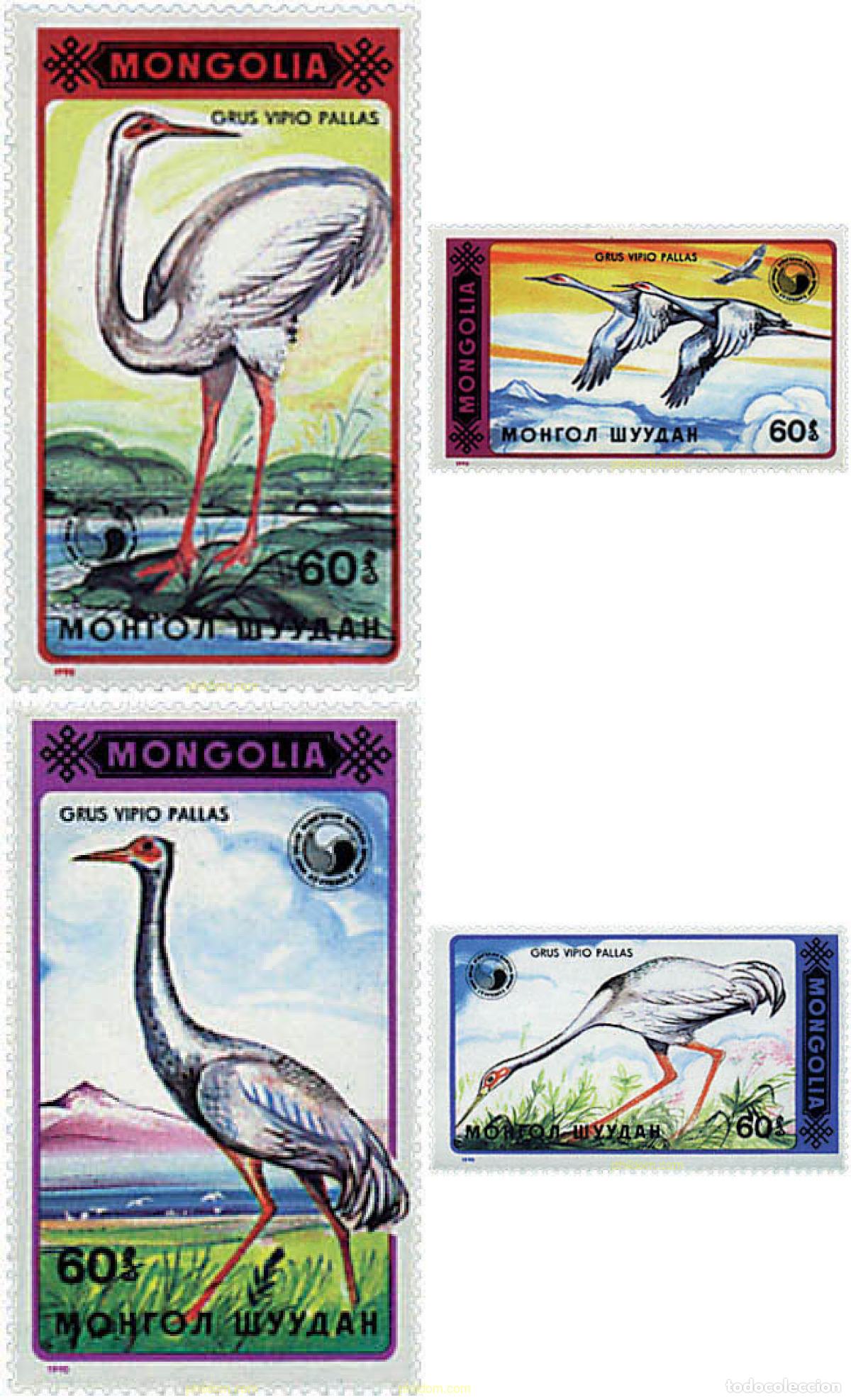 Sellos: 34097 MNH MONGOLIA 1990 GRULLAS PROTEGIDAS