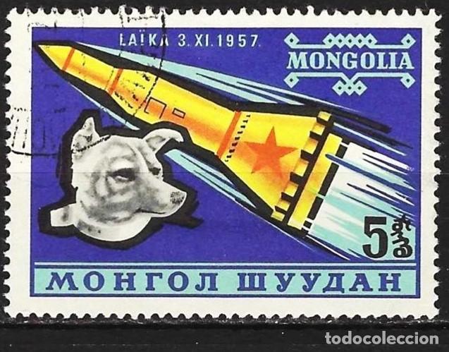 Sellos: Mongolia 1963 - Mi 323 - YT 281 - Cohete Sputnik 2 con la perra &rdquo; Laika &rdquo;