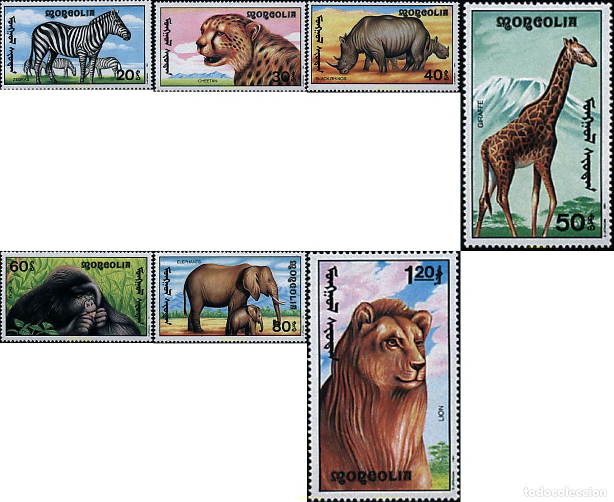 Sellos: 53973 MNH MONGOLIA 1991 FAUNA SALVAJE DE AFRICA