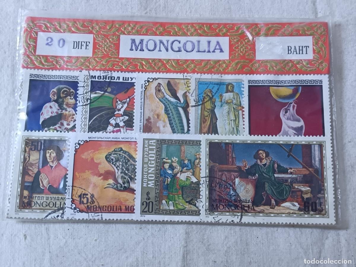Stamps: Lote con sellos extranjeros, Mongolia, en blister
