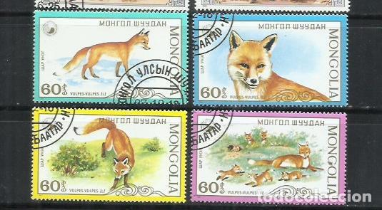 Sellos: 9896-MONGOLIA ASIA SERIE COMPLETA 1987 FAUNA SALVAJE 1568/1571 ANIMALES ZORROS