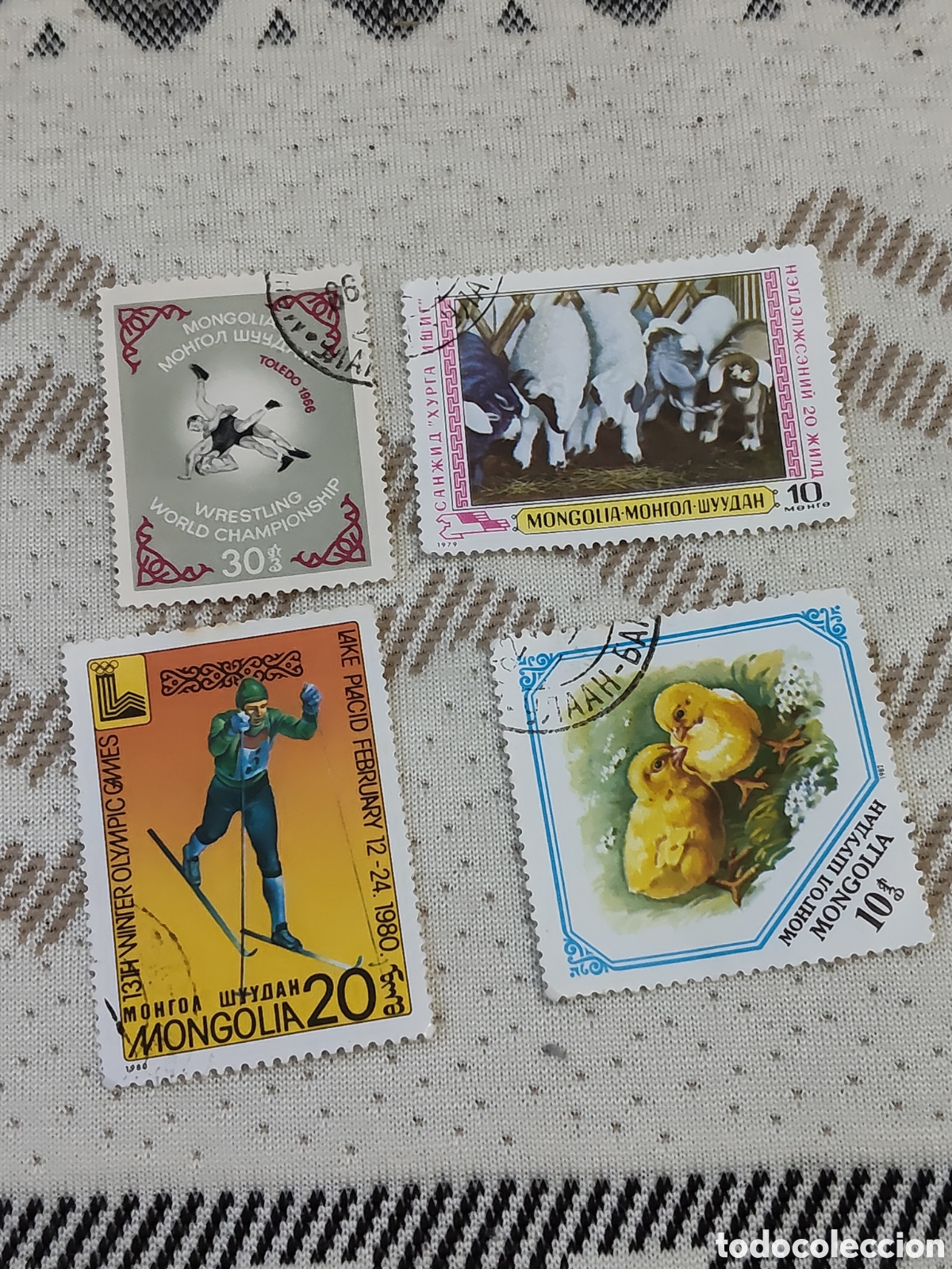 Sellos: 4 sellos variados de Mongolia no repetidos muy buenos