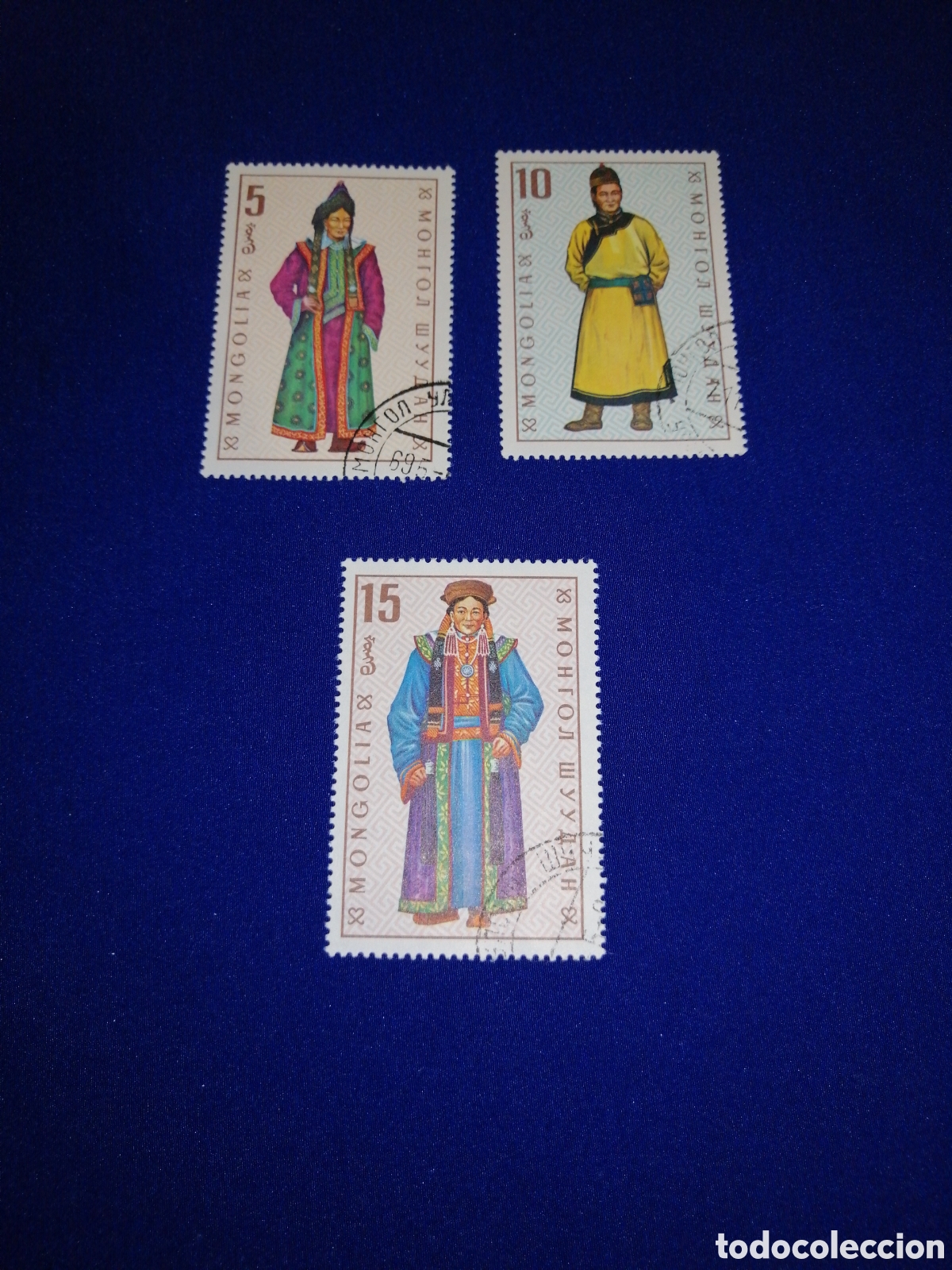 Stamps: MONGOLIA LOTE TRAJES REGIONALES SELLOS USADOS MATASELLADOS