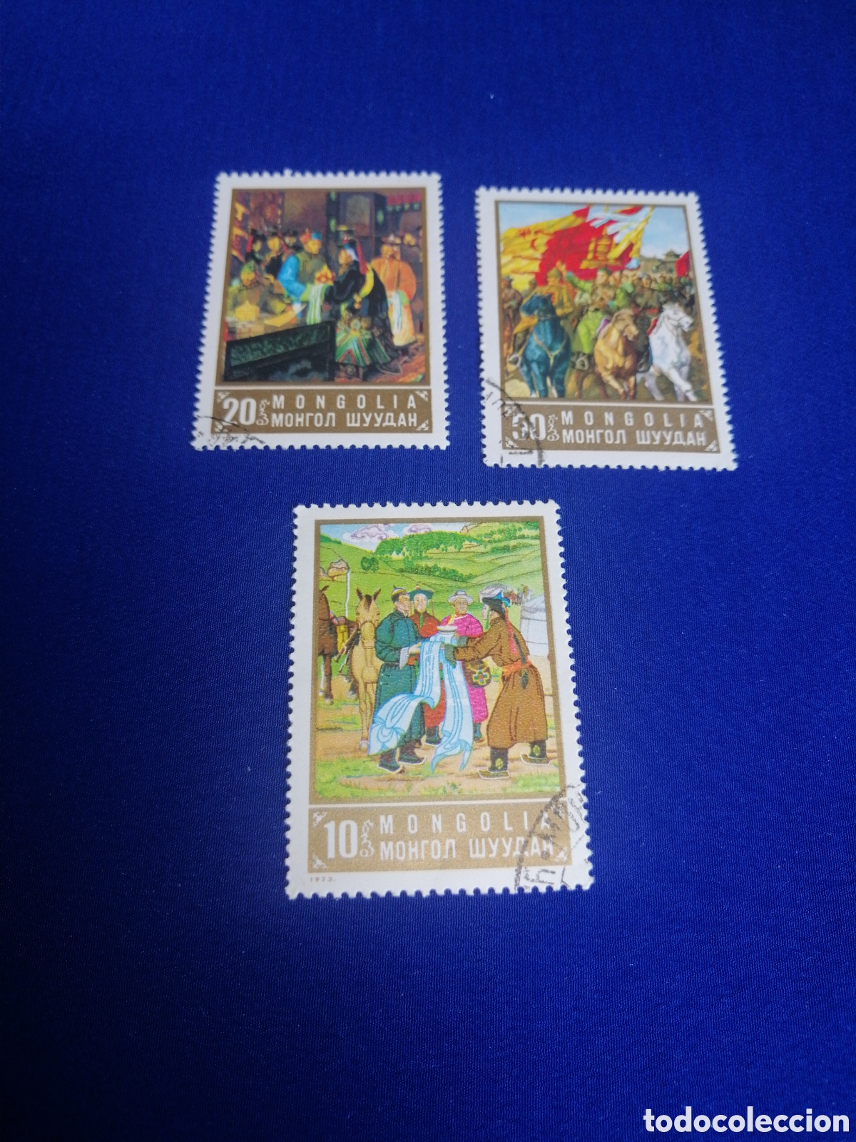 Briefmarken: MONGOLIA LOTE PINTURA SELLOS USADOS MATASELLADOS