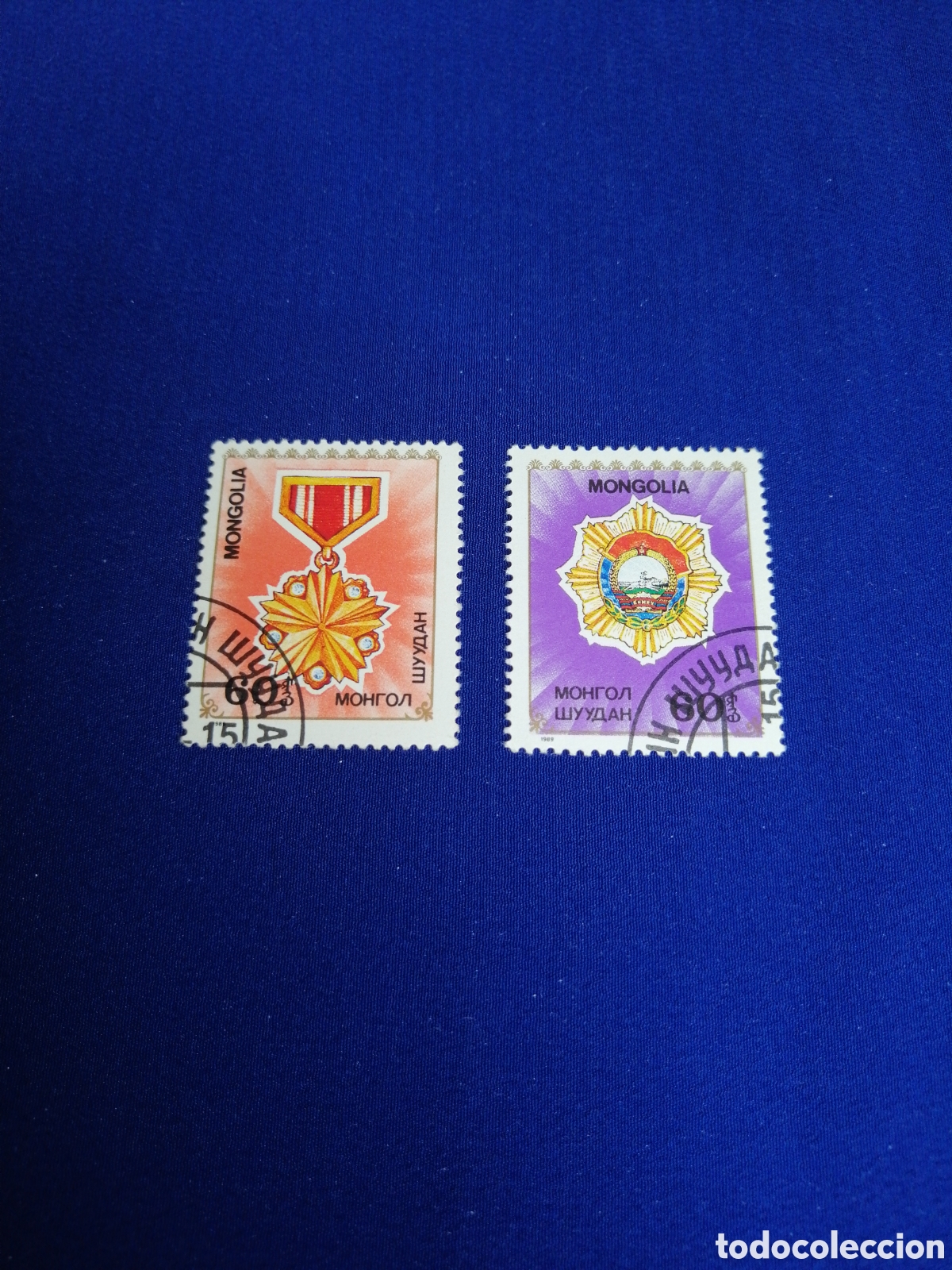 Timbres: MONGOLIA LOTE MEDALLAS SELLOS USADOS MATASELLADOS