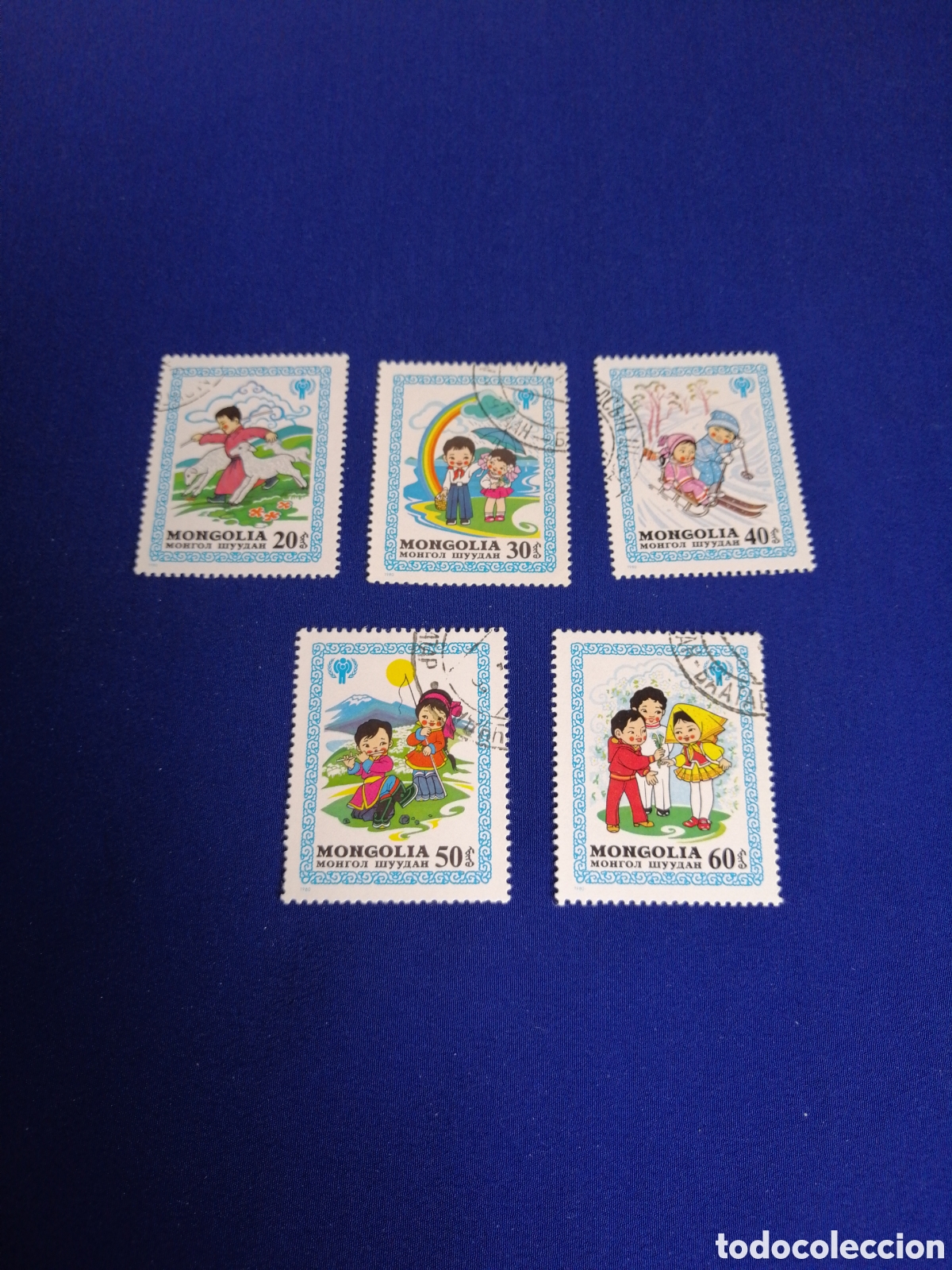 Stamps: MONGOLIA LOTE INFANTIL SELLOS USADOS MATASELLADOS