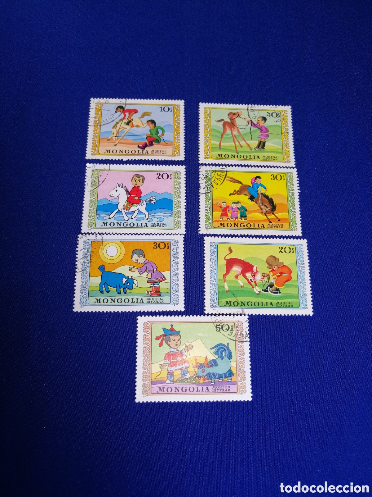 Timbres: MONGOLIA LOTE INFANTIL SELLOS USADOS MATASELLADOS