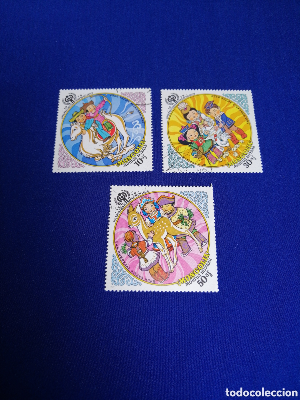 Stamps: MONGOLIA LOTE INFANTIL SELLOS USADOS MATASELLADOS