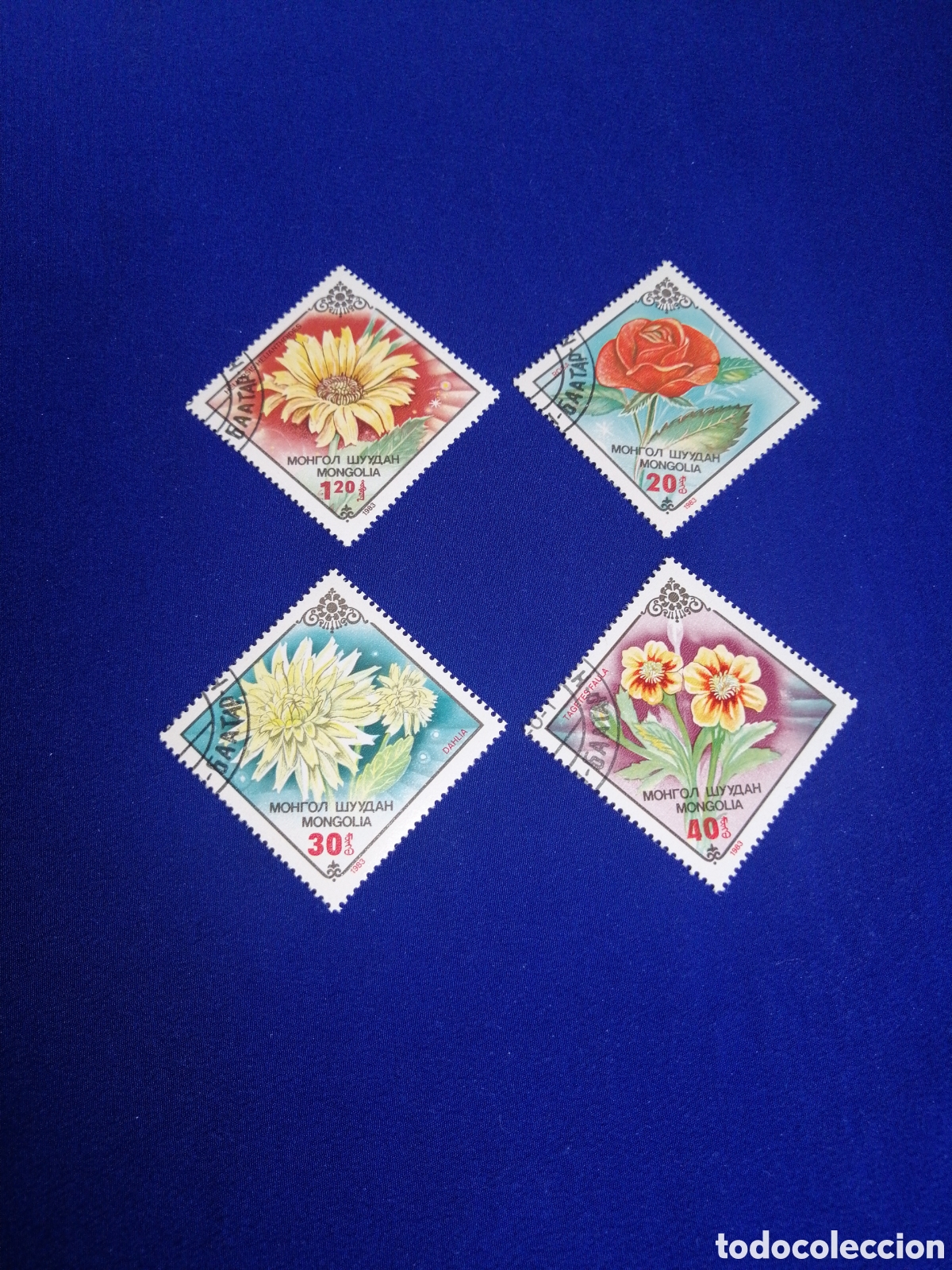 Briefmarken: MONGOLIA LOTE FLORES SELLOS USADOS MATASELLADOS