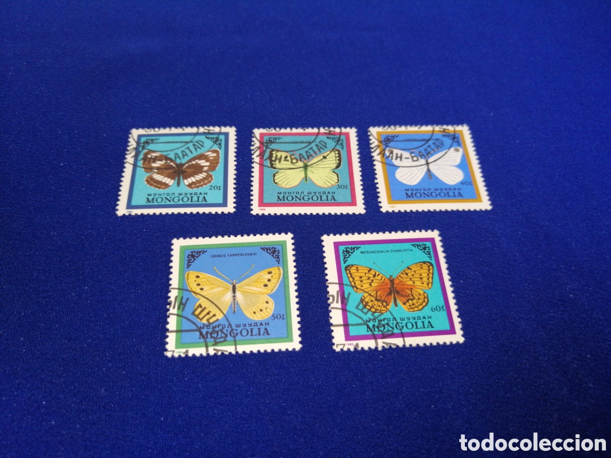 Timbres: MONGOLIA LOTE MARIPOSAS SELLOS USADOS MATASELLADOS