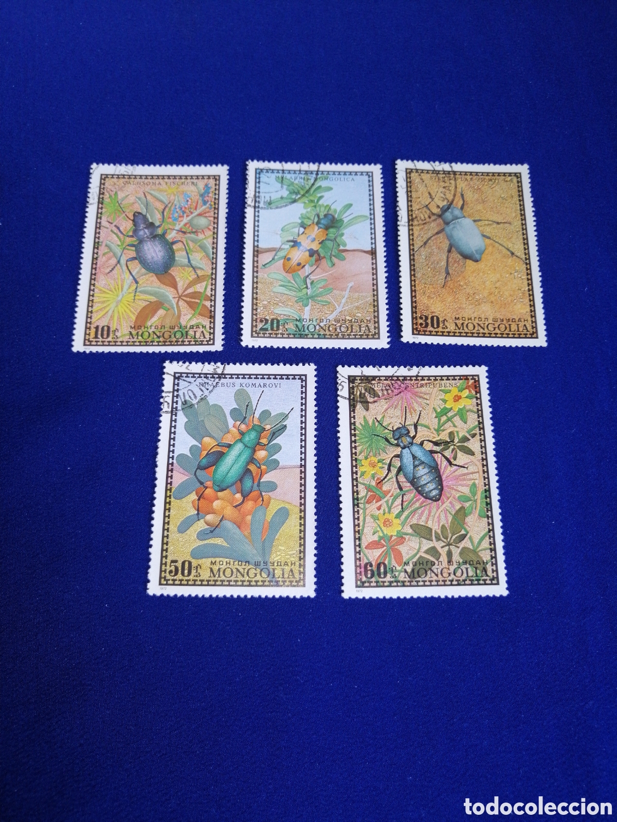 Briefmarken: MONGOLIA LOTE INSECTOS SELLOS USADOS MATASELLADOS