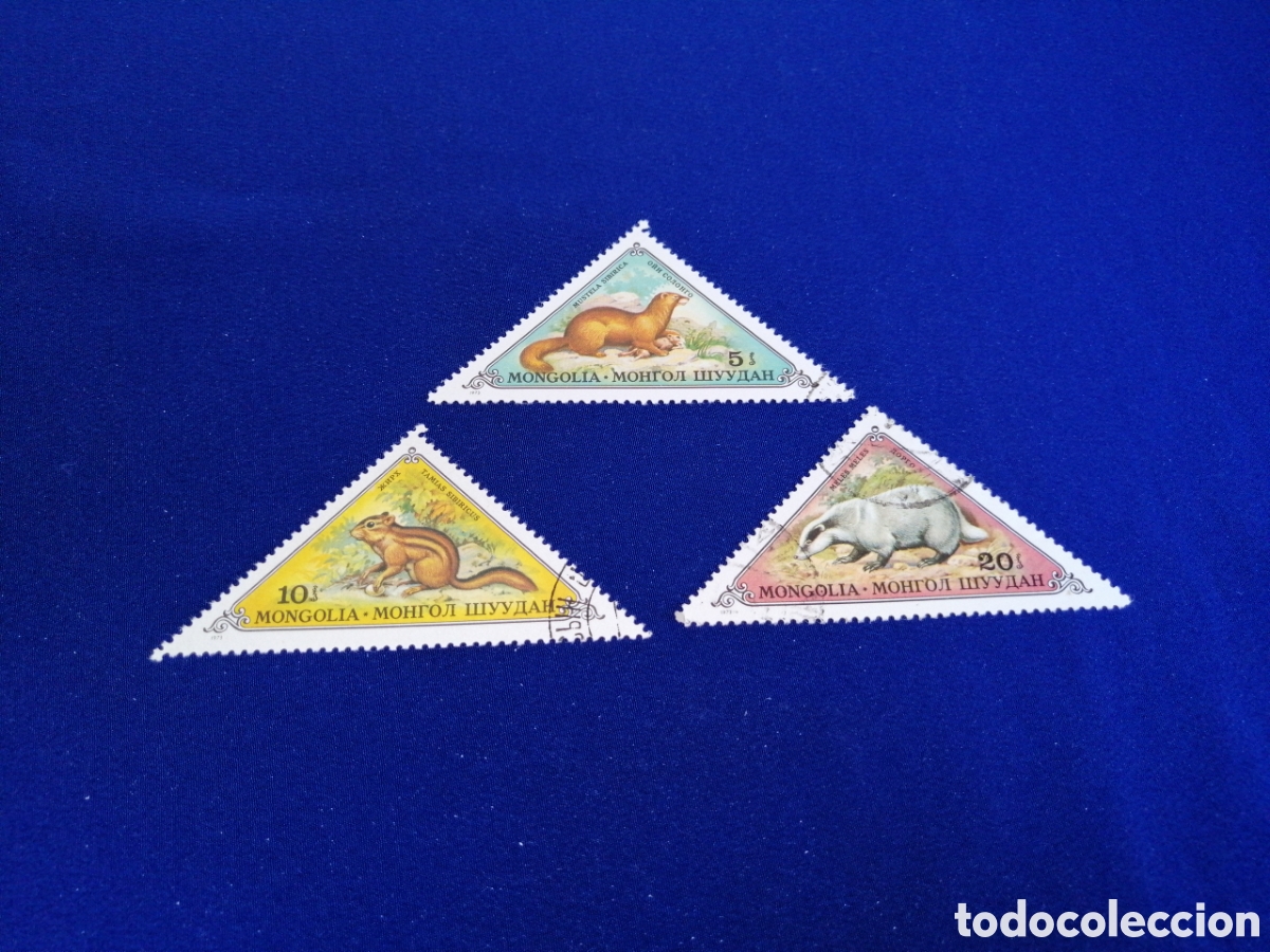 Briefmarken: MONGOLIA LOTE ANIMALES TRIANGULAR SELLOS USADOS MATASELLADOS