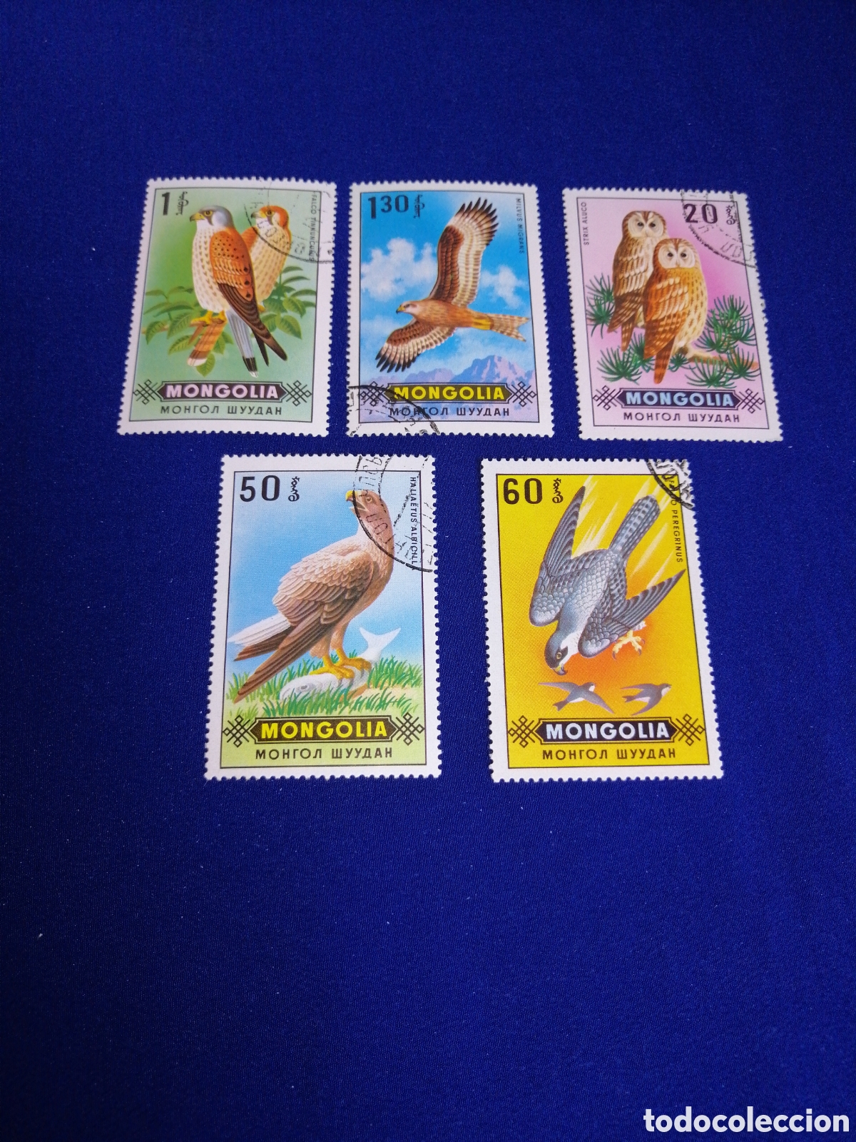 Stamps: MONGOLIA LOTE AVES SELLOS USADOS MATASELLADOS
