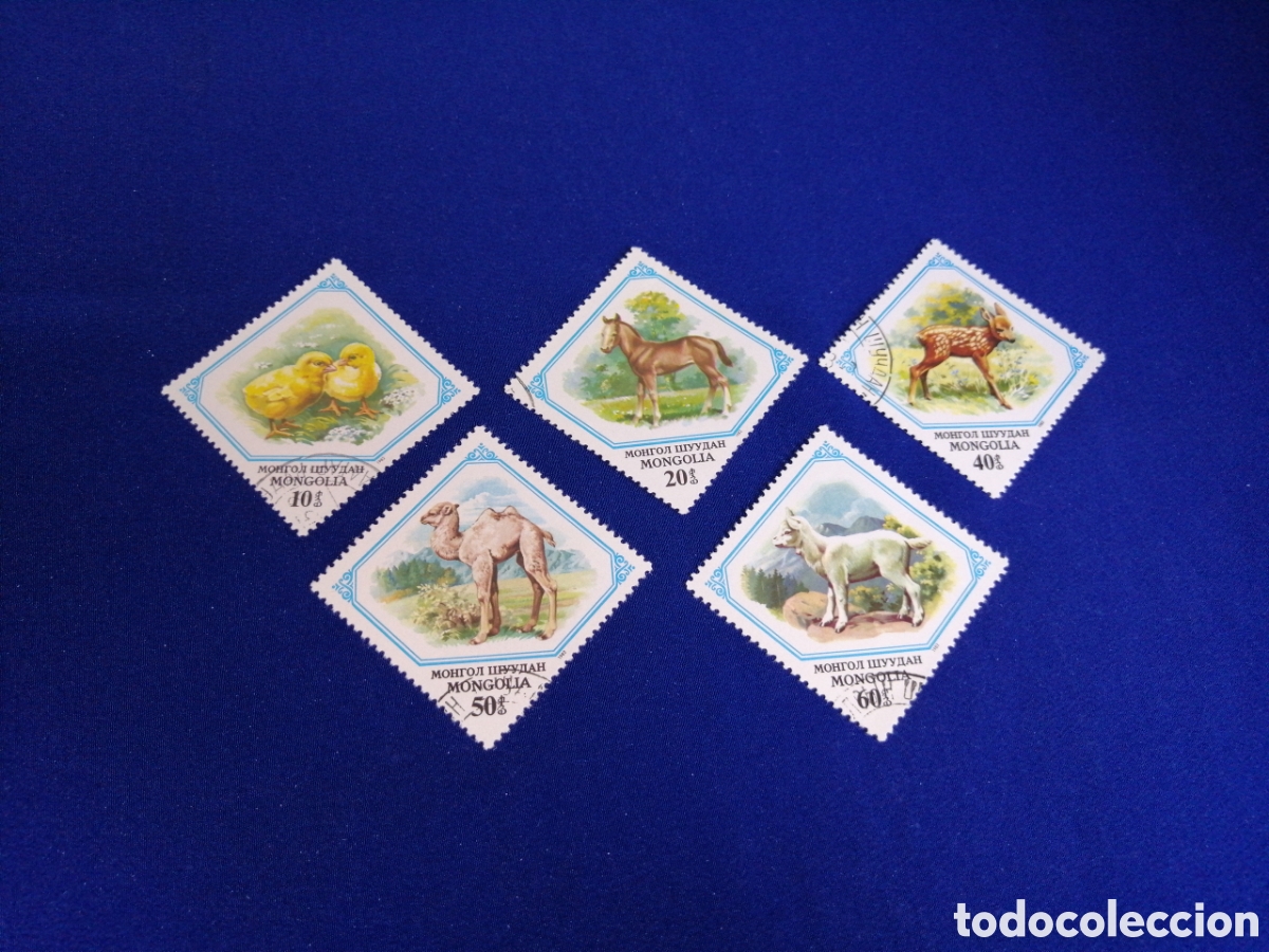 Stamps: MONGOLIA LOTE ANIMALES SELLOS USADOS MATASELLADOS