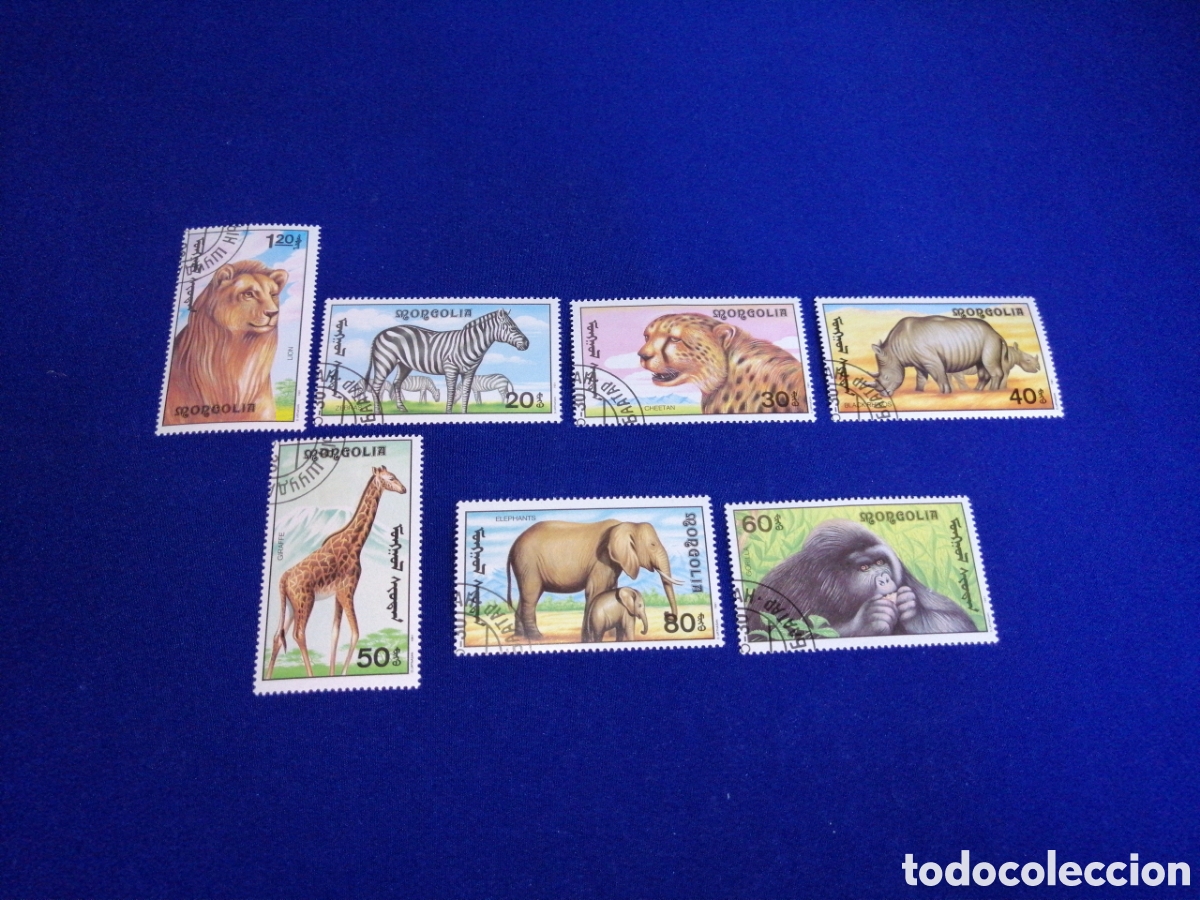 Francobolli: MONGOLIA LOTE ANIMALES SELLOS USADOS MATASELLADOS