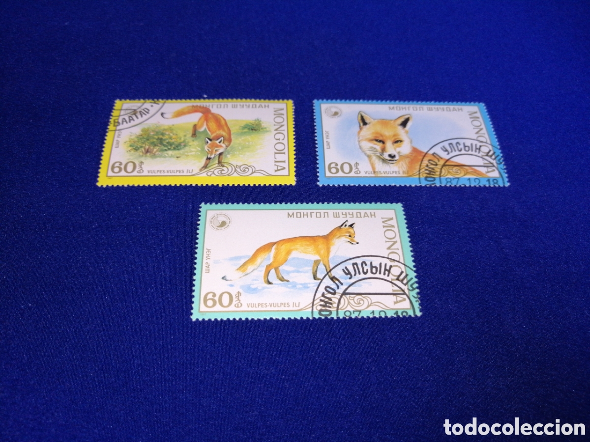 Briefmarken: MONGOLIA LOTE ANIMALES ZORROS SELLOS USADOS MATASELLADOS