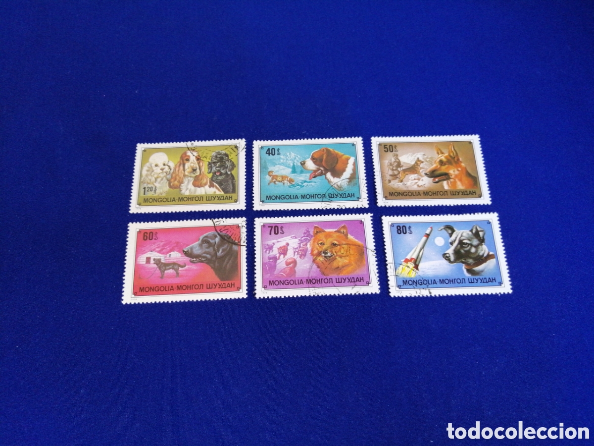 Briefmarken: MONGOLIA LOTE PERROS ANIMALES SELLOS USADOS MATASELLADOS