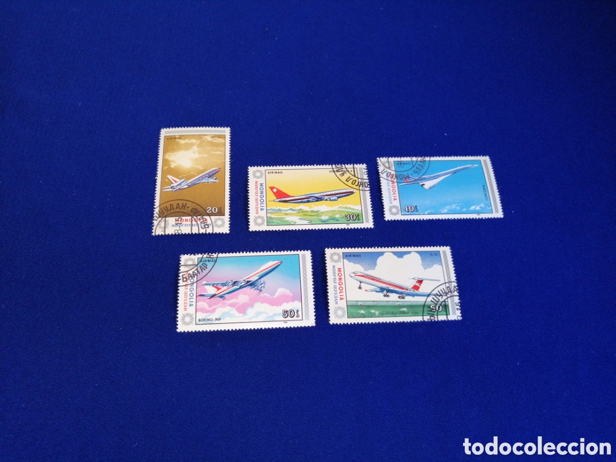 Stamps: MONGOLIA LOTE AVIONES SELLOS USADOS MATASELLADOS