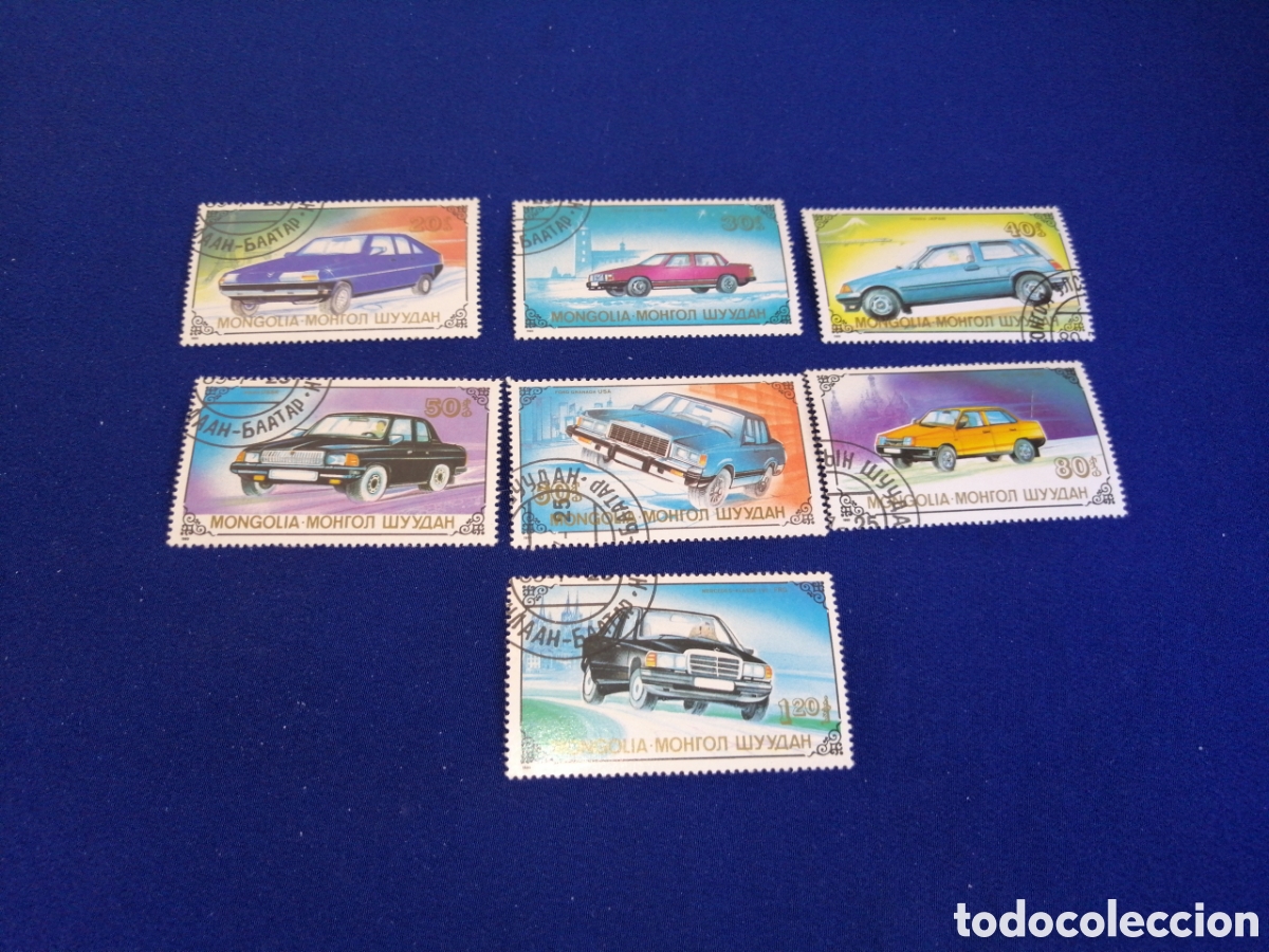 Stamps: MONGOLIA LOTE COCHES SELLOS USADOS MATASELLADOS