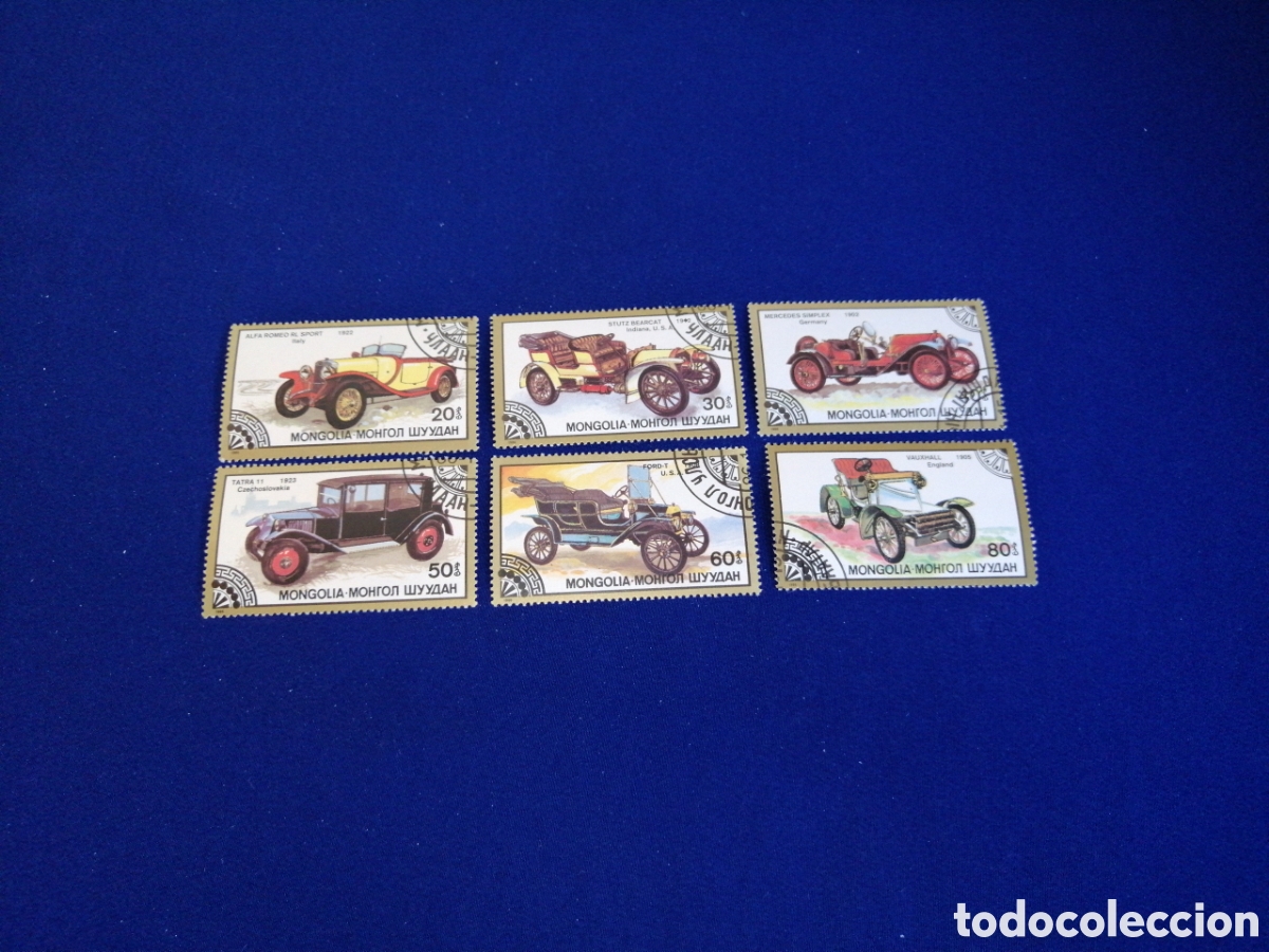 Stamps: MONGOLIA LOTE COCHES ANTIGUOS SELLOS USADOS MATASELLADOS