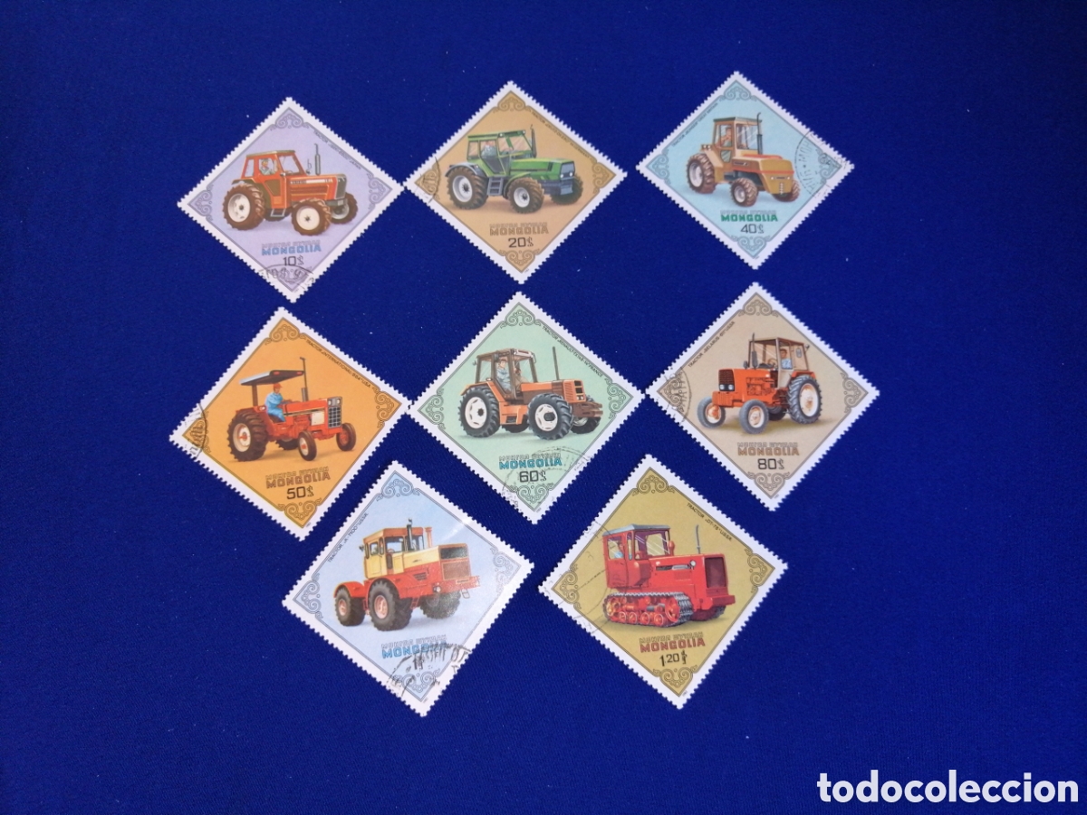 Timbres: MONGOLIA LOTE TRACTORES SELLOS USADOS MATASELLADOS