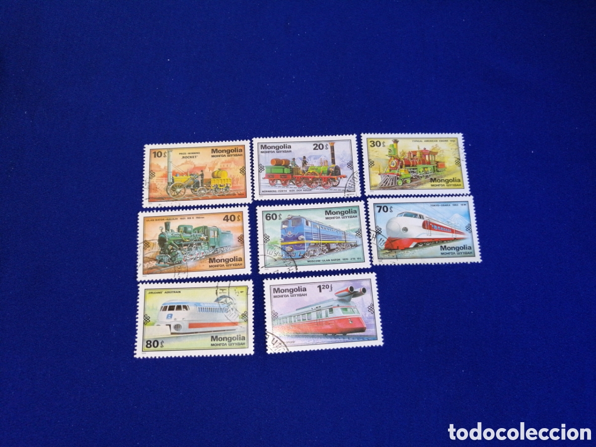 Timbres: MONGOLIA LOTE TRENES - FERROCARRIL SELLOS USADOS MATASELLADOS