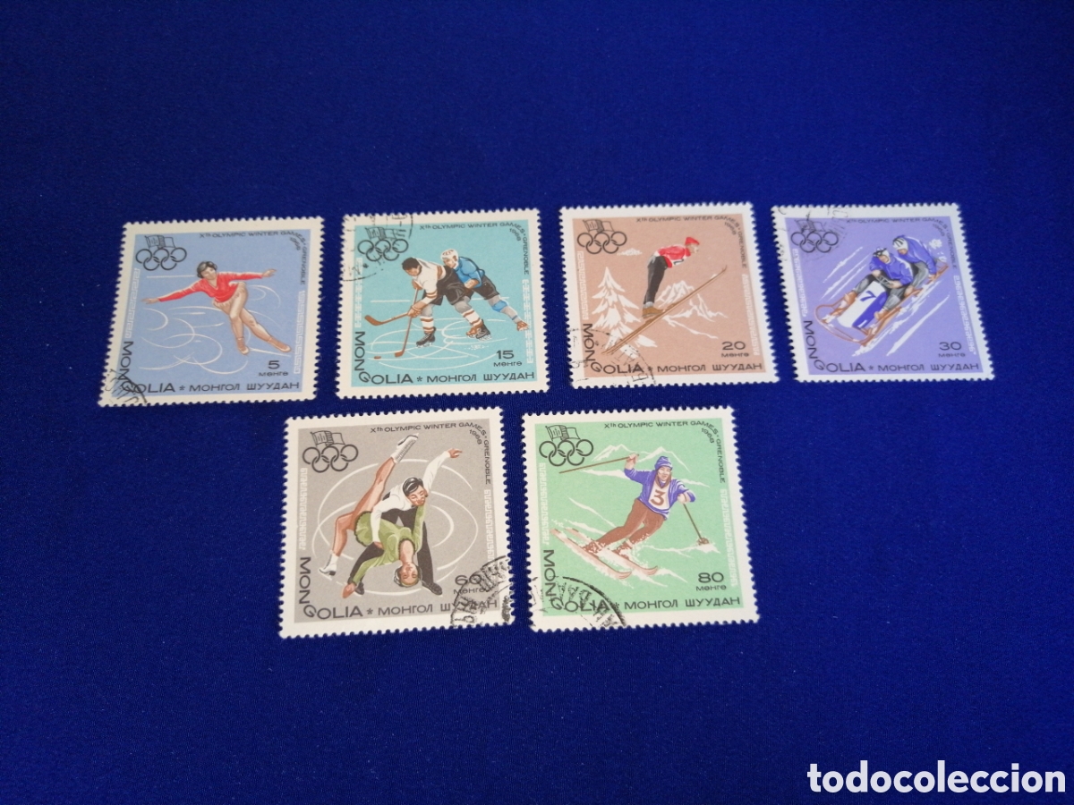 Francobolli: MONGOLIA LOTE OLIMPIADAS GRENOBLE 1968 SELLOS USADOS MATASELLADOS