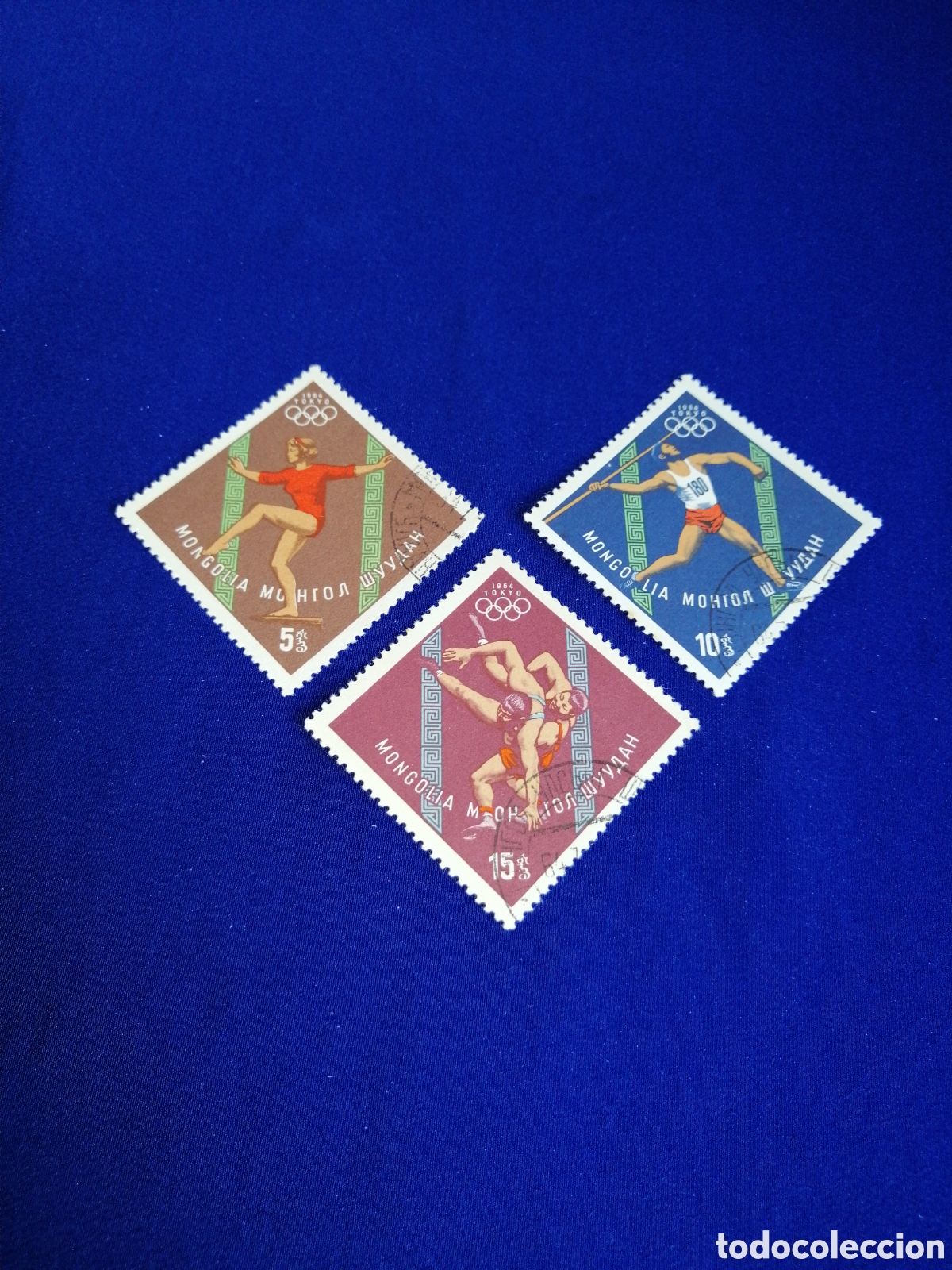 Sellos: MONGOLIA LOTE OLIMPIADAS TOKYO 1964 SELLOS USADOS MATASELLADOS