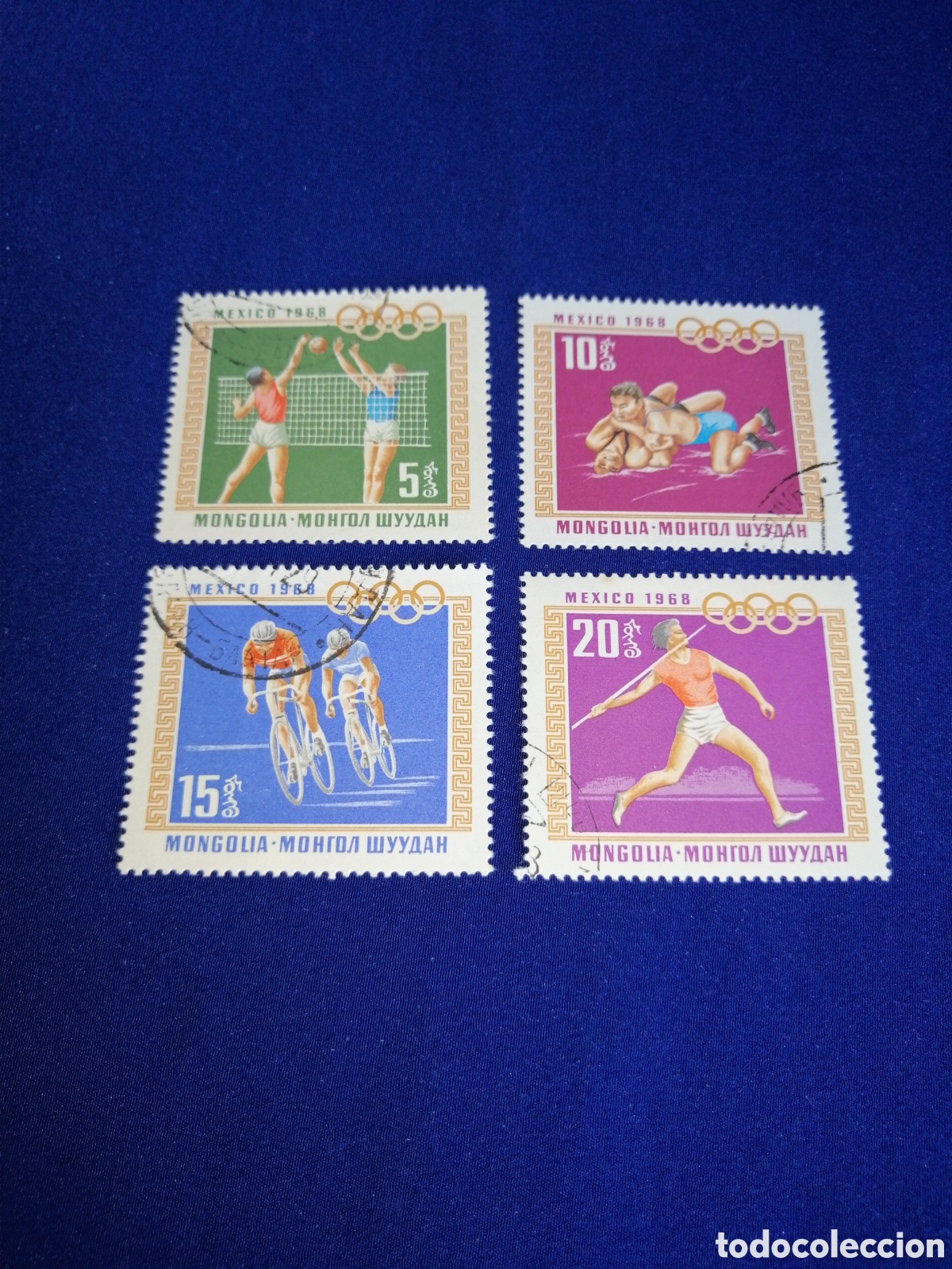Stamps: MONGOLIA LOTE OLIMPIADAS M&Eacute;XICO 1968 SELLOS USADOS MATASELLADOS