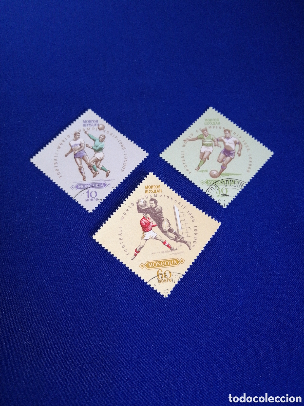 Timbres: MONGOLIA LOTE FOOTBALL WORLD CHAMPIONS 1966 LONDON SELLOS USADOS MATASELLADOS