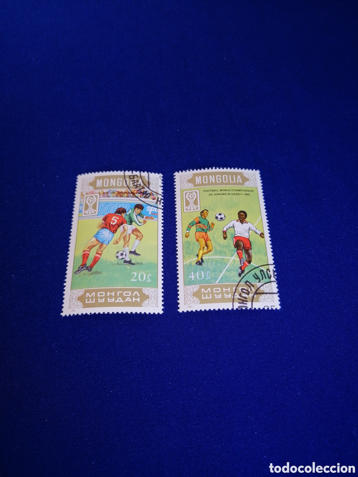 Stamps: MONGOLIA LOTE FOOTBALL SELLOS USADOS MATASELLADOS